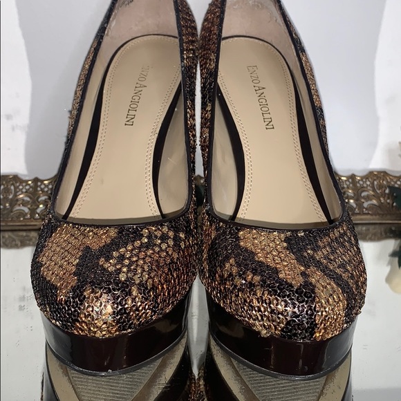 Enzo Angiolini Cheetah Sequin Heels - Picture 3 of 6
